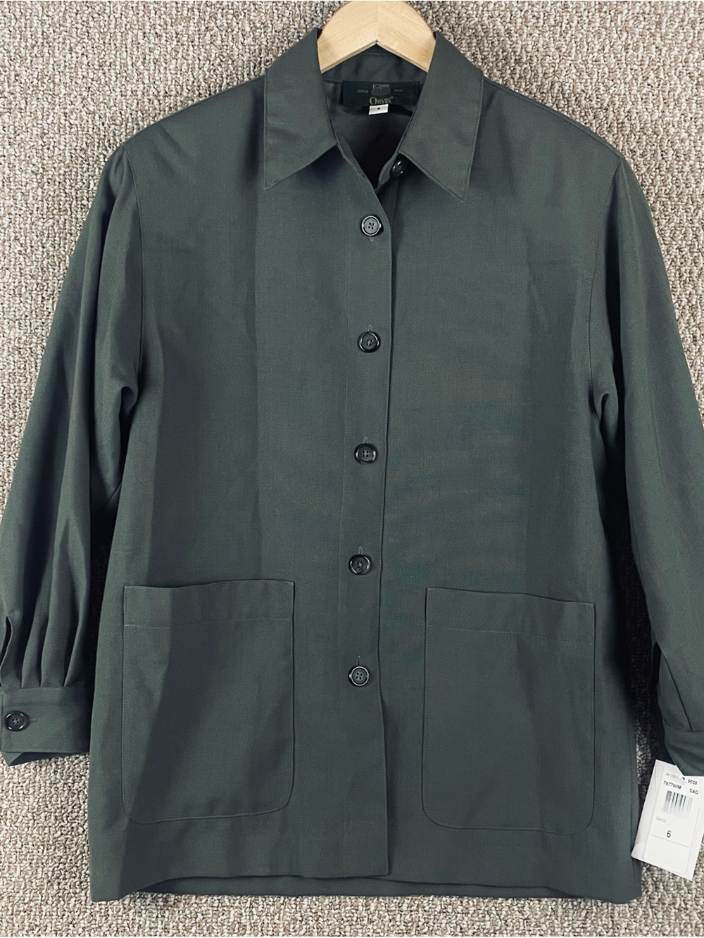 Vintage Orvis Jacket Womens 6 Chore Green Wool Blend Field Made In USA NWT R2